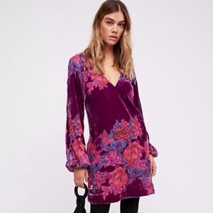 Free People Misha Burnout Velvet Mini Dress